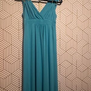 Aqua Blue Sleeveless Maxi Dress – Size S, NEW